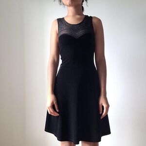 Garage Black Floral Mesh Sweetheart Velvet Mini Dress NWOT